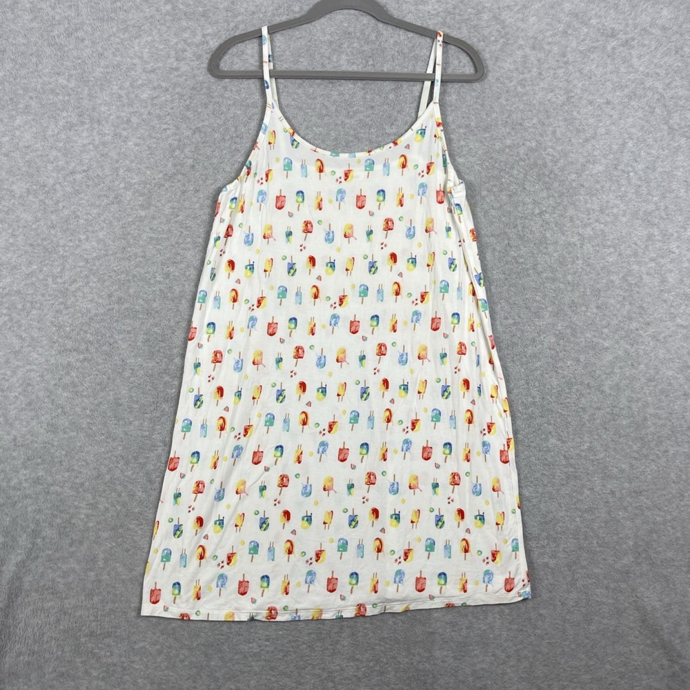 Soma Soft Sleep Dress Womens L Popsicle Ice Cream Print Sleeveless Nightgown